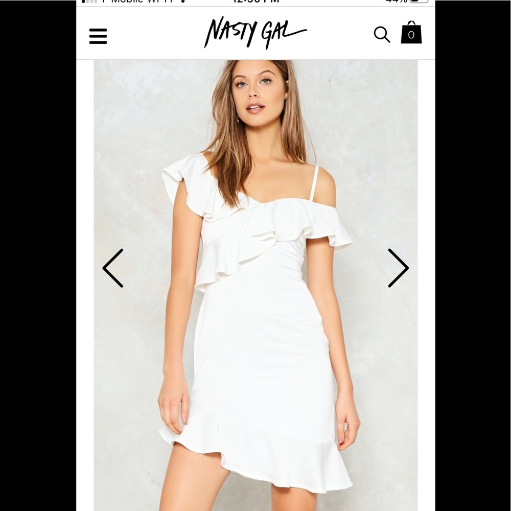 Nasty gal sun dress. Asymmetrical off shoulder